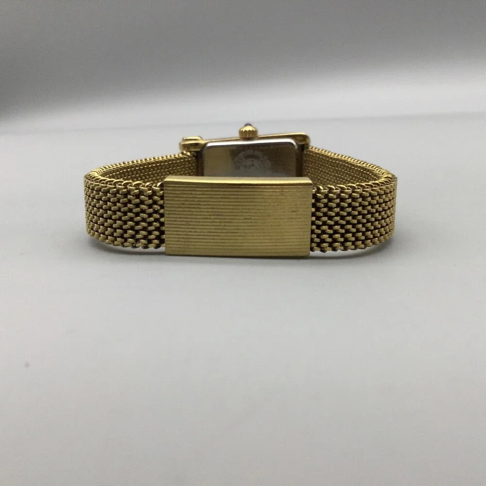 Citizen Eco-Drive Womens Watch 15mm White Dial Gold Tone Mesh Solar Adj Band